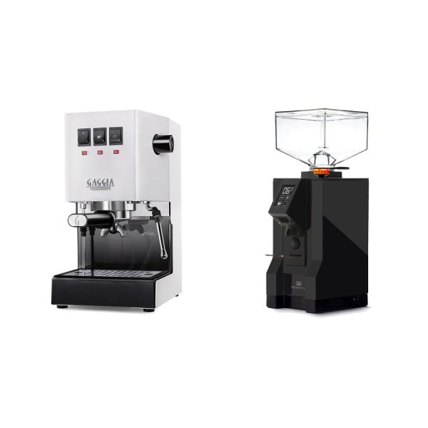 Gaggia New Classic E24, white + Eureka Mignon Perfetto, BL black