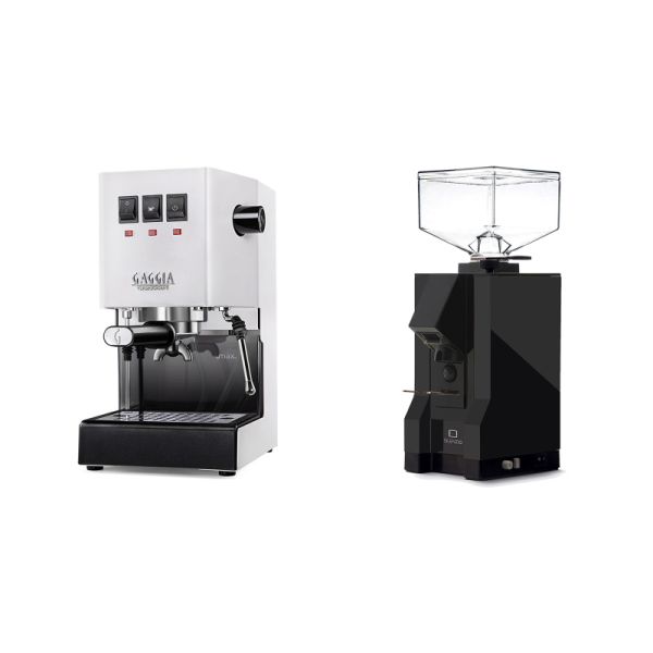 Gaggia New Classic E24, white + Eureka Mignon Silenzio, BL black