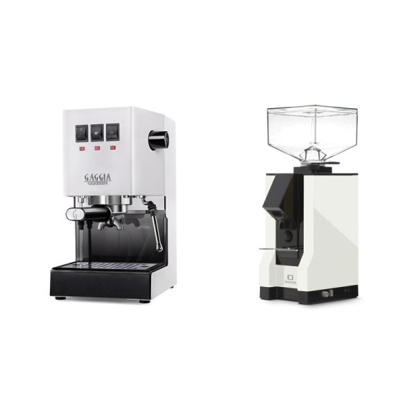 Gaggia New Classic E24, white + Eureka Mignon Silenzio, BL white