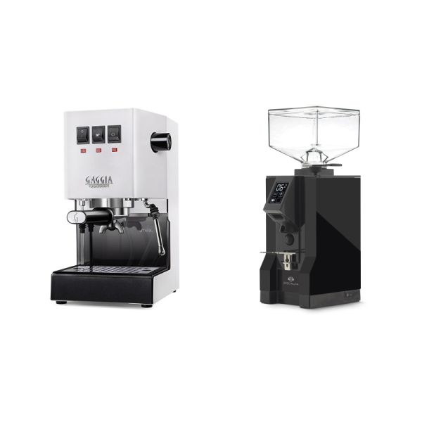 Gaggia New Classic E24, white + Eureka Mignon Specialita, BL black