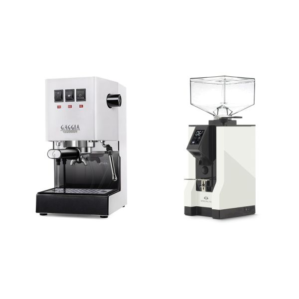 Gaggia New Classic E24, white + Eureka Mignon Specialita, BL white