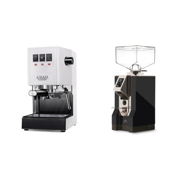 Gaggia New Classic E24, white + Eureka Mignon Specialita, CR black