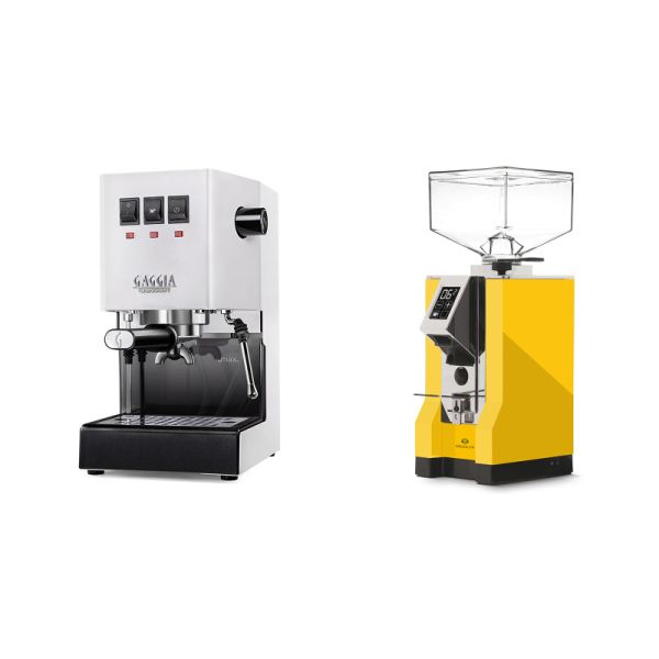 Gaggia New Classic E24, white + Eureka Mignon Specialita, CR yellow