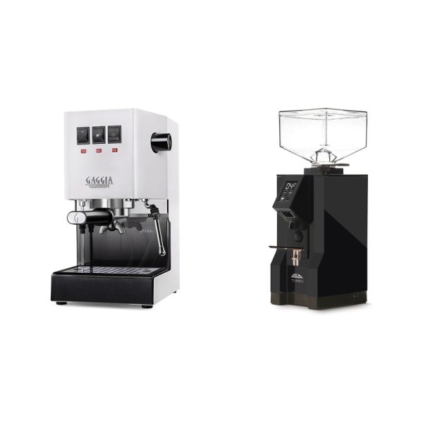 Gaggia New Classic E24, white + Eureka Mignon Turbo, BL black