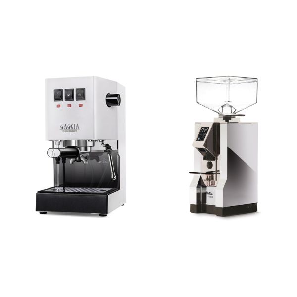 Gaggia New Classic E24, white + Eureka Mignon Turbo, CR chrome