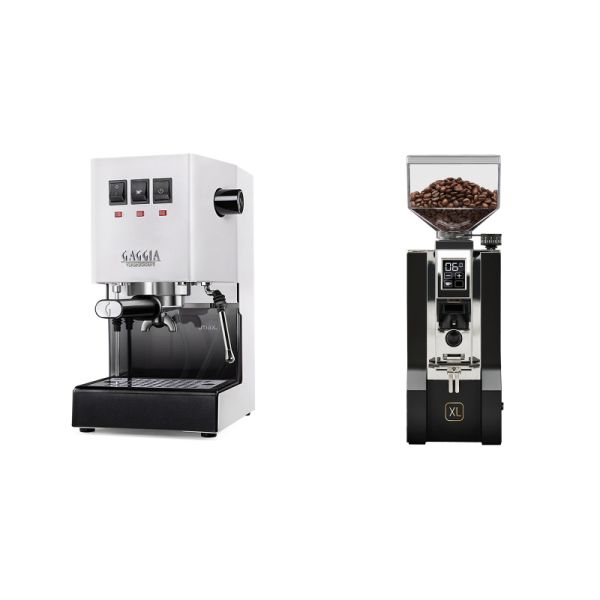 Gaggia New Classic E24, white + Eureka Mignon XL, CR black