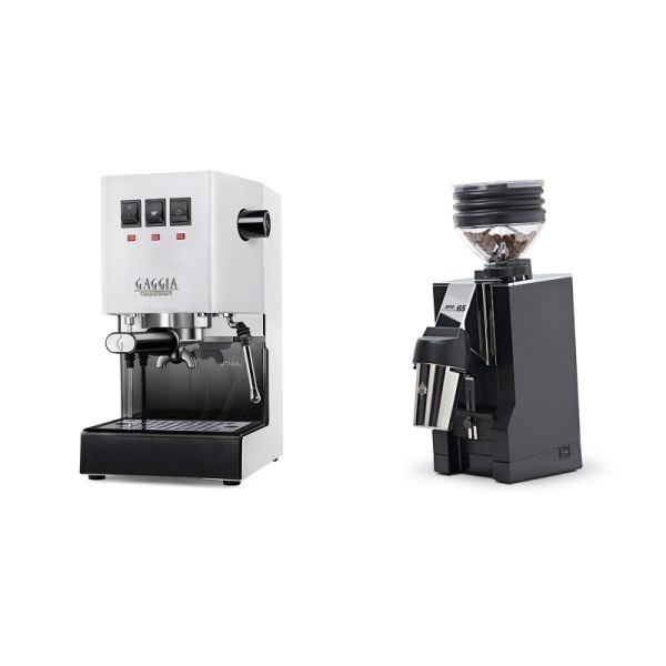 Gaggia New Classic E24, white + Eureka Mignon Zero 65 All Purpose, CR black