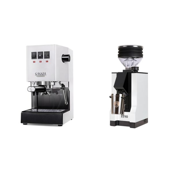 Gaggia New Classic E24, white + Eureka Mignon Zero, BL white