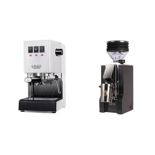 Gaggia New Classic E24, white + Eureka Mignon Zero, CR black