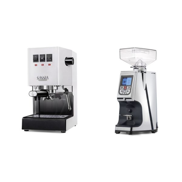 Gaggia New Classic E24, white + Eureka Atom 60, chrome