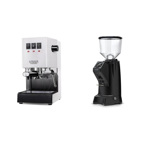 Gaggia New Classic E24, white + Eureka Nadir 65 Touch, black