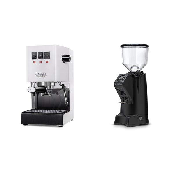 Gaggia New Classic E24, white + Eureka Zenith 65 Touch, black