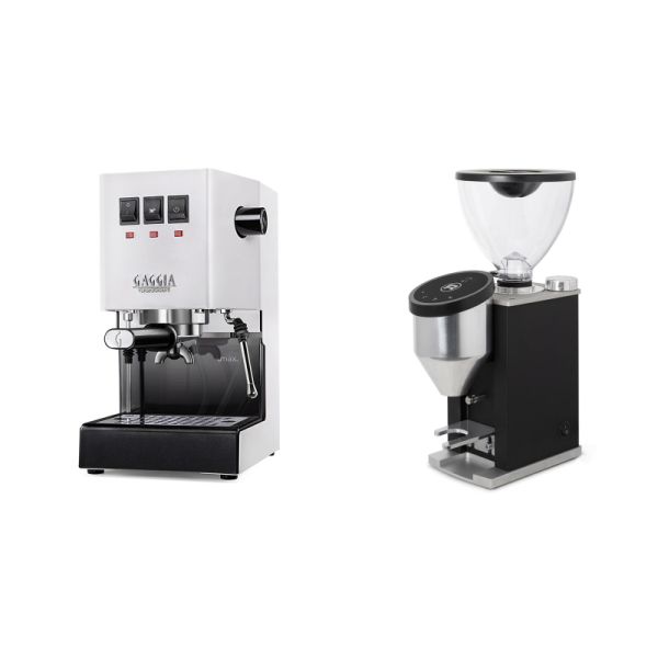 Gaggia New Classic E24, white + Rocket Espresso FAUSTINO 3.1, black