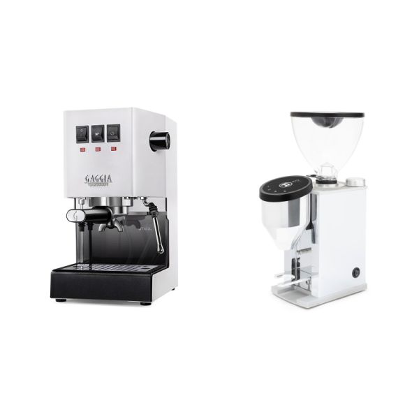 Gaggia New Classic E24, white + Rocket Espresso FAUSTINO 3.1, chrome