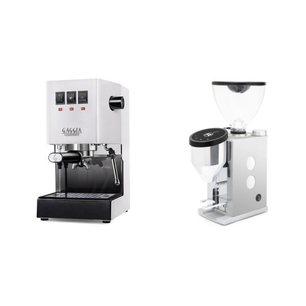 Gaggia New Classic E24, white + Rocket Espresso FAUSTINO 3.1, white