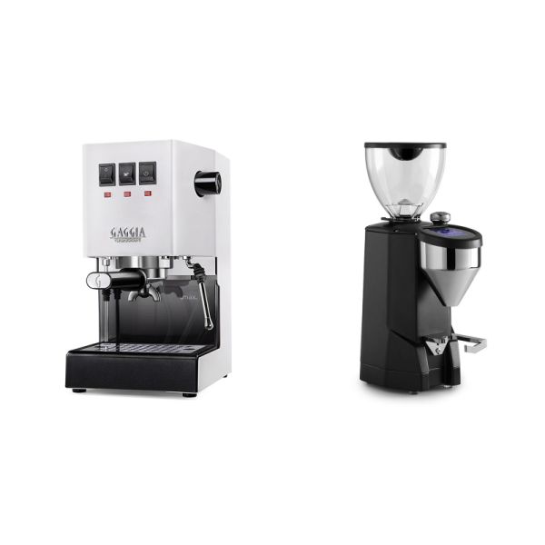 Gaggia New Classic E24, white + Rocket Espresso SUPER FAUSTO, black