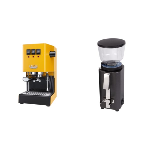 Gaggia New Classic E24, yellow + ECM C-Manuale 54, anthracite