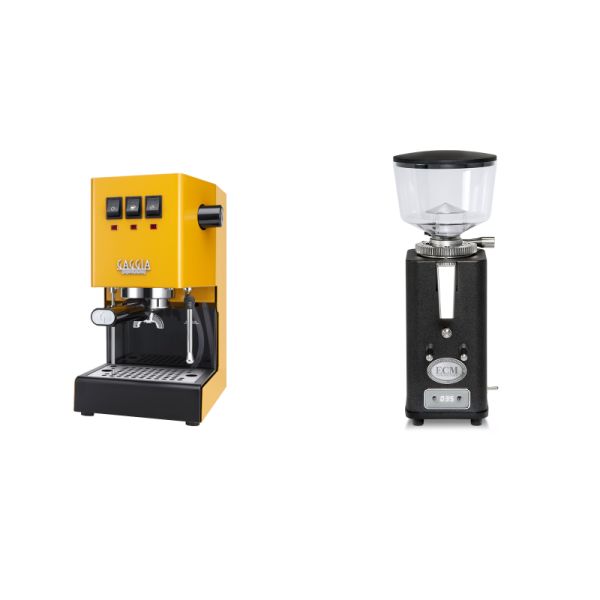 Gaggia New Classic E24, yellow + ECM S-Automatik 64, anthracite