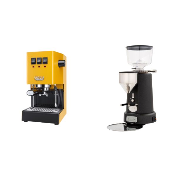 Gaggia New Classic E24, yellow + ECM V-Titan 64, anthracite