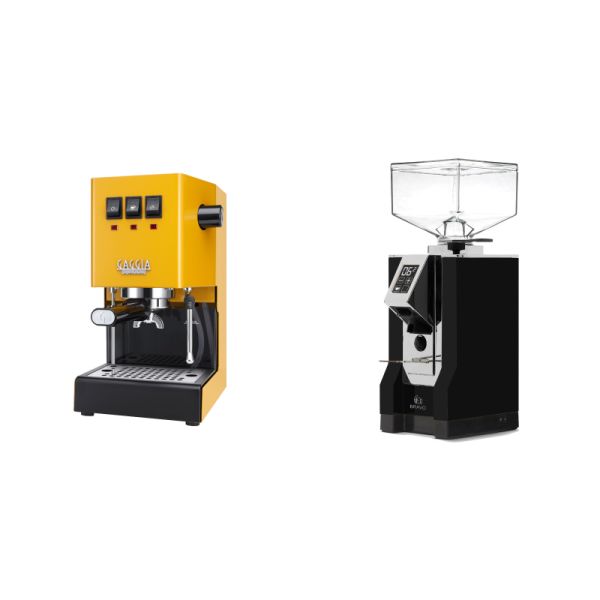 Gaggia New Classic E24, yellow + Eureka Mignon Bravo, CR black