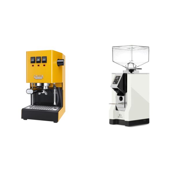 Gaggia New Classic E24, yellow + Eureka Mignon Bravo, CR white