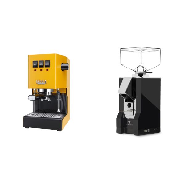 Gaggia New Classic E24, yellow + Eureka Mignon Classico, CR black