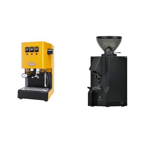 Gaggia New Classic E24, yellow + Eureka Mignon Manuale, BL black