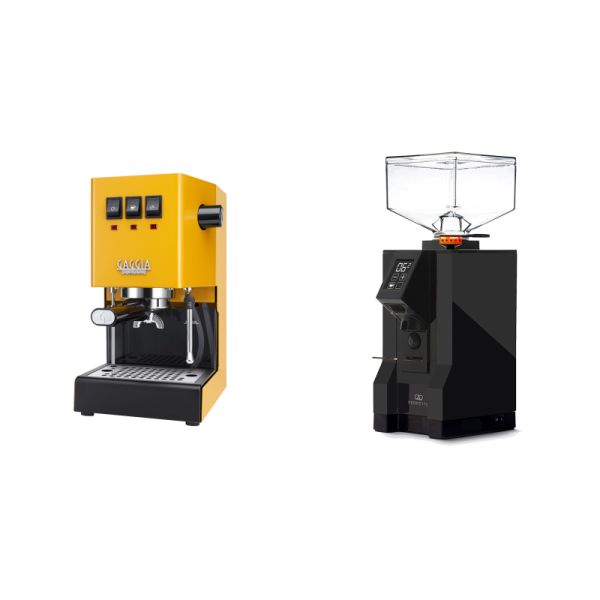 Gaggia New Classic E24, yellow + Eureka Mignon Perfetto, BL black