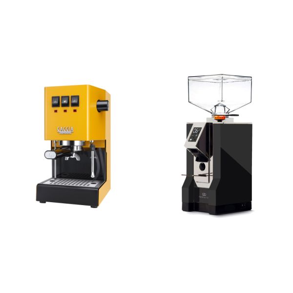 Gaggia New Classic E24, yellow + Eureka Mignon Perfetto, CR black