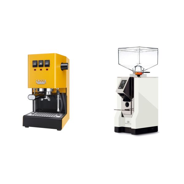 Gaggia New Classic E24, yellow + Eureka Mignon Perfetto, CR white