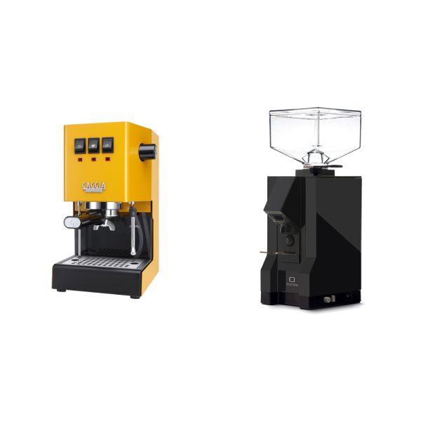 Gaggia New Classic E24, yellow + Eureka Mignon Silenzio, BL black