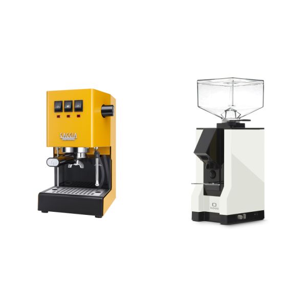 Gaggia New Classic E24, yellow + Eureka Mignon Silenzio, BL white