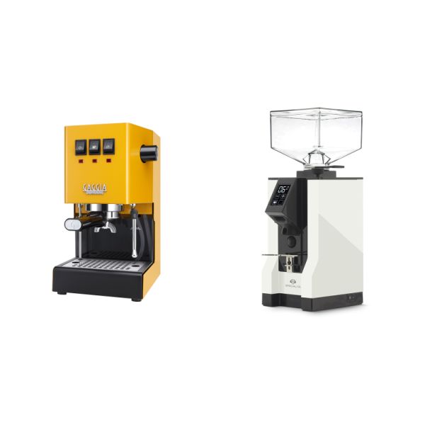 Gaggia New Classic E24, yellow + Eureka Mignon Specialita, BL white