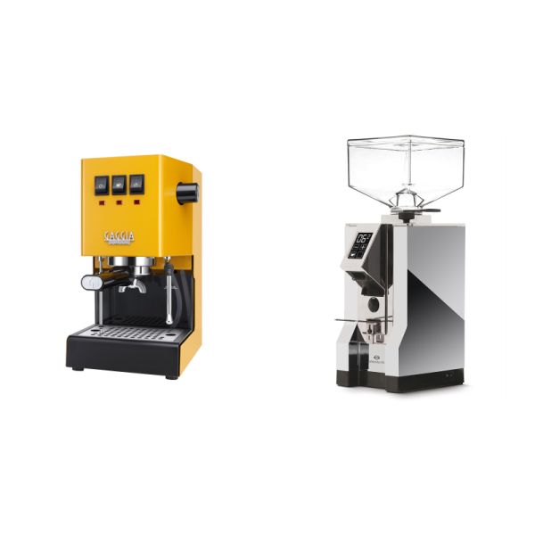 Gaggia New Classic E24, yellow + Eureka Mignon Specialita, CR chrome