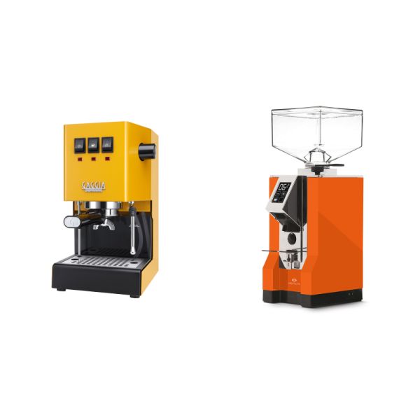 Gaggia New Classic E24, yellow + Eureka Mignon Specialita, CR orange