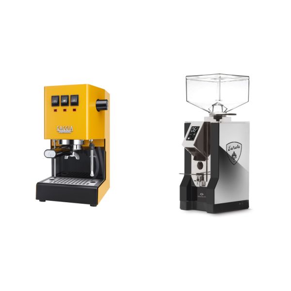 Gaggia New Classic E24, yellow + Eureka Mignon Specialita, NX black