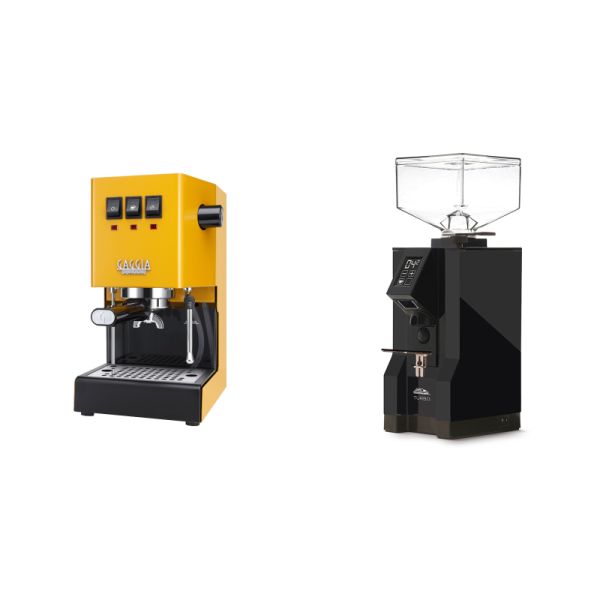 Gaggia New Classic E24, yellow + Eureka Mignon Turbo, BL black