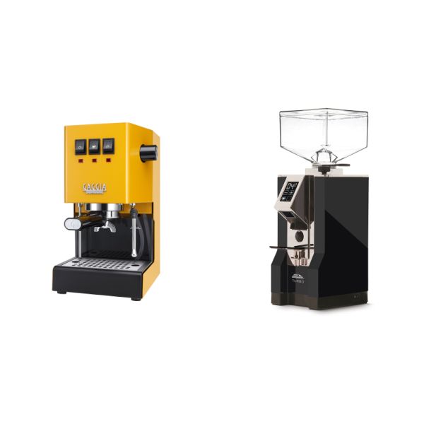 Gaggia New Classic E24, yellow + Eureka Mignon Turbo, CR black