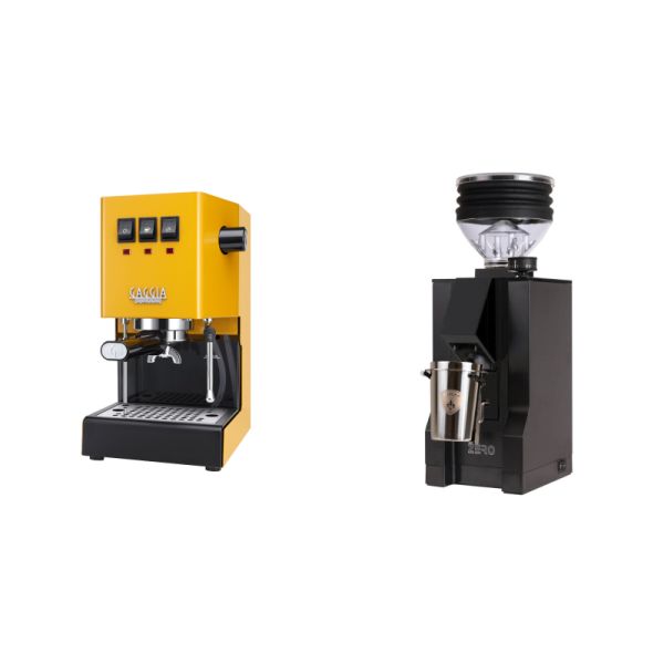 Gaggia New Classic E24, yellow + Eureka Mignon Zero, BL black