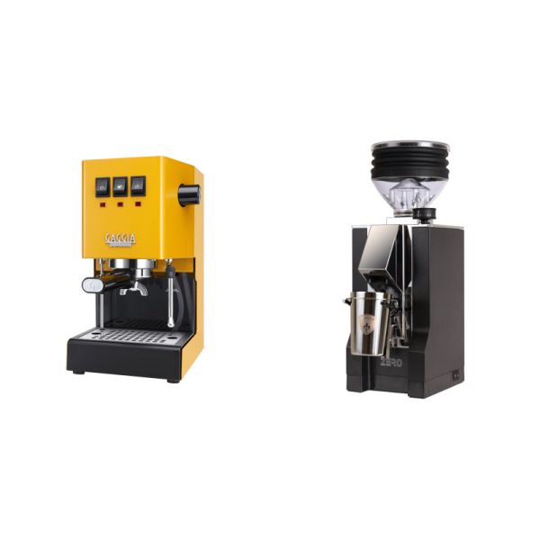 Gaggia New Classic E24, yellow + Eureka Mignon Zero, CR black