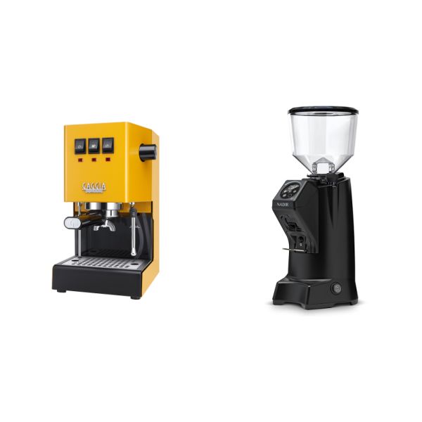 Gaggia New Classic E24, yellow + Eureka Nadir 65 Touch, black