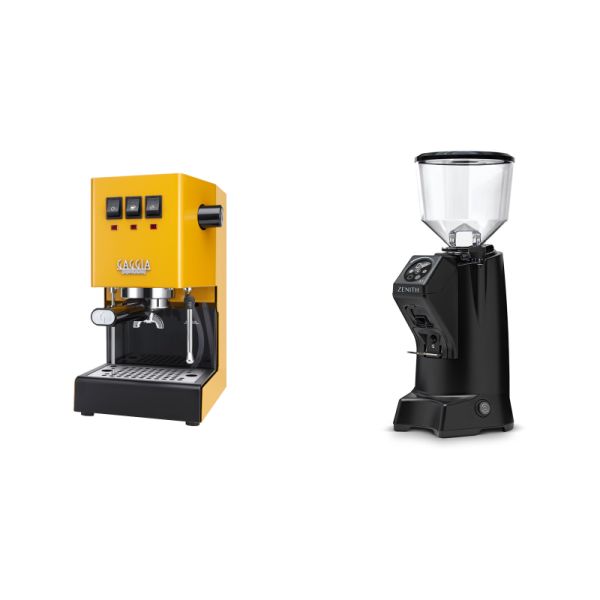 Gaggia New Classic E24, yellow + Eureka Zenith 65 Touch, black