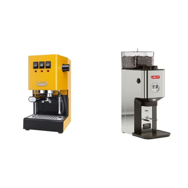 Gaggia New Classic E24, yellow + Lelit William PL72-P