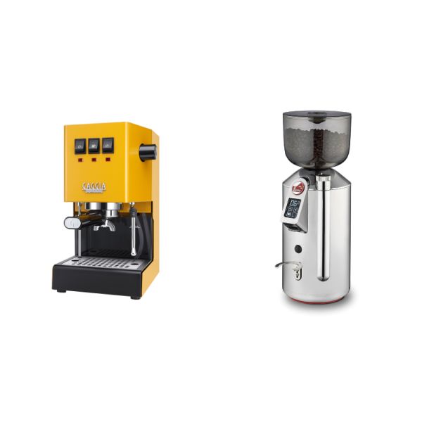 Gaggia New Classic E24, yellow + La Pavoni Cilindro