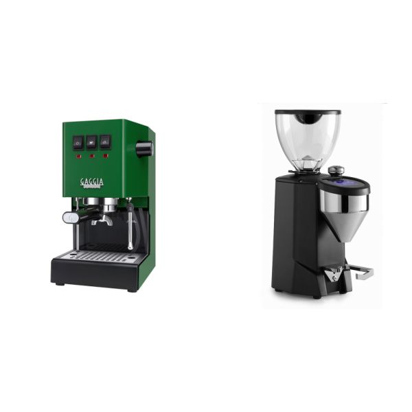 Gaggia New Classic EVO, green + Rocket Espresso FAUSTO 2.1, black