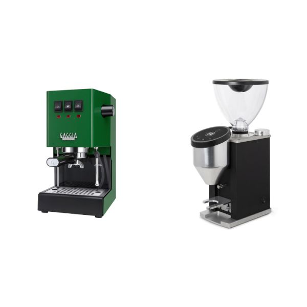 Gaggia New Classic EVO, green + Rocket Espresso FAUSTINO 3.1, black