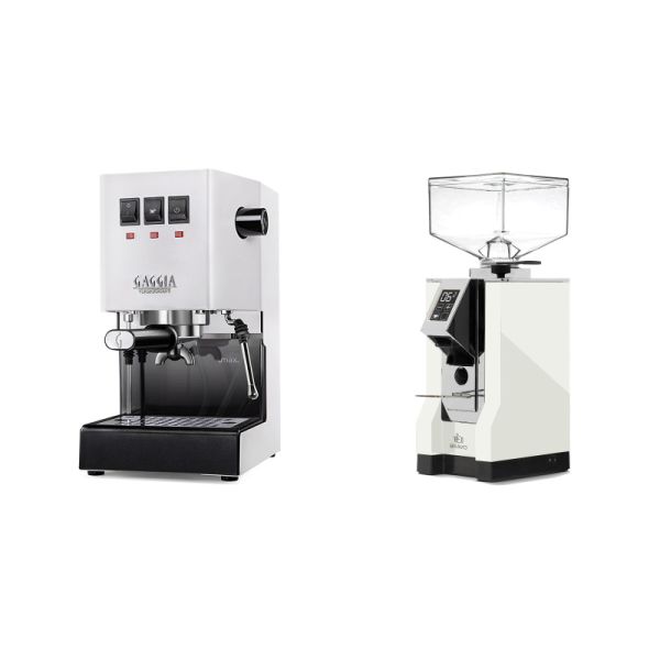 Gaggia New Classic E24 BC, white + Eureka Mignon Bravo, CR white