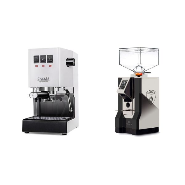 Gaggia New Classic E24 BC, white + Eureka Mignon Perfetto, NX black