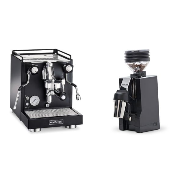 La Pavoni Cellini Classic, black + Eureka Mignon Zero 65 All Purpose, CR black