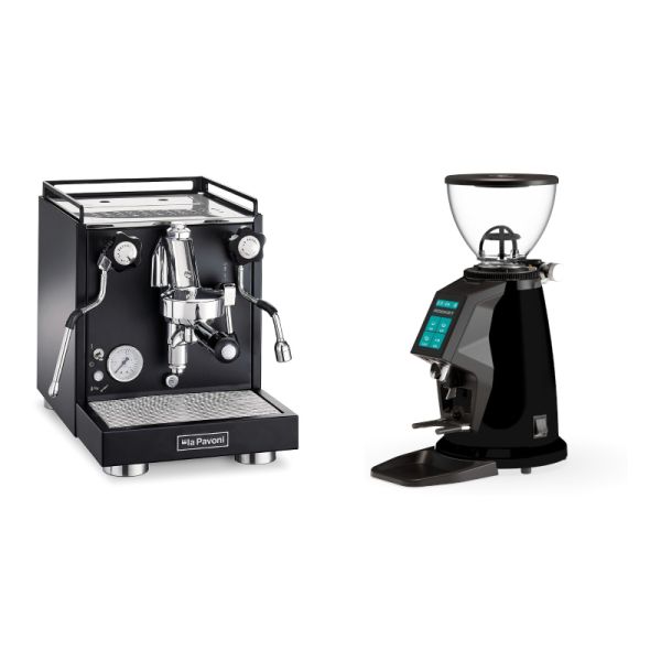 La Pavoni Cellini Classic, black + Rocket Espresso SPLUGA, black